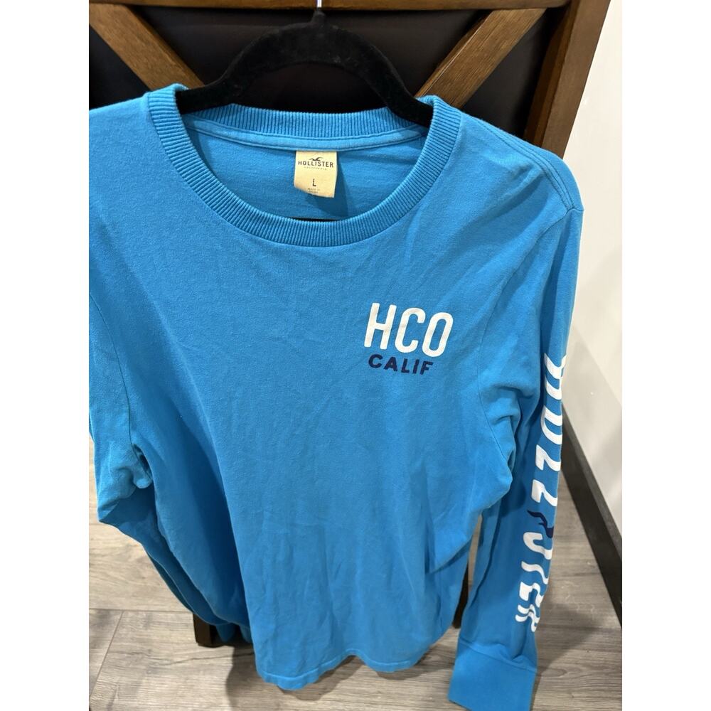 Hollister Long Sleeve Shirt Mens Size Large Y2K Light Blue Cali Vintage Size L